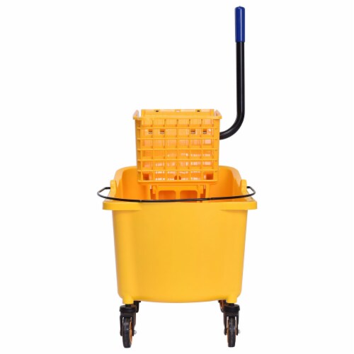 Costway 35 Quart Side Press Wringer Mop Bucket Mop Bucket Wringer Combo Perspective: left
