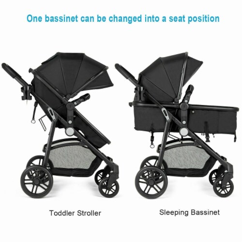Costway 2 in1 foldable baby stroller kids travel newborn infant buggy pushchair on sale black