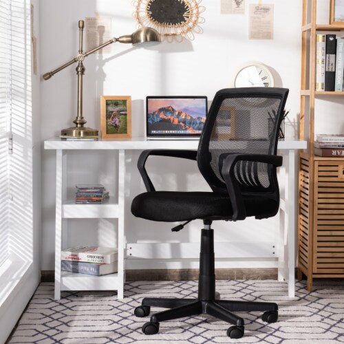 Costway Mid-Back Mesh Chair Height Adjustable Executive Chair w/ Lumbar Support Perspective: left