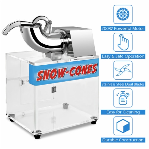 Costway Electric Snow Cone Machine Ice Shaver Maker Shaving Crusher Dual Blades Perspective: left