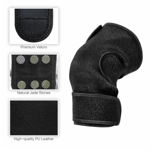 UTK H41K1 Heated Knee Brace and Wrap with Jade Stones and Far Infrared Rays Perspective: left