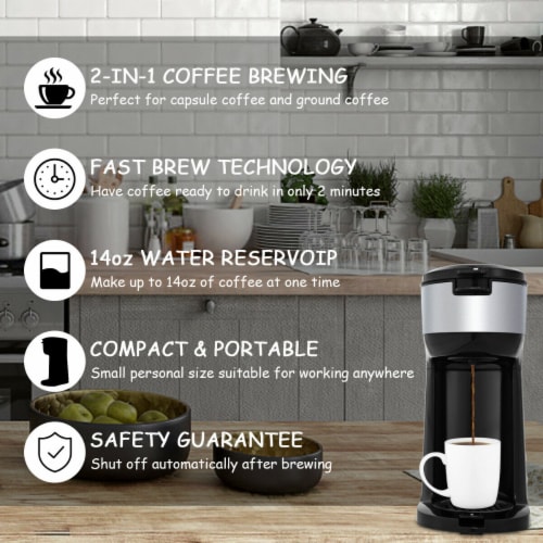 2 in 1 Portable Coffee Maker Coffee Machine for Ground Coffee and Coffee  Capsule, 1 unit - Kroger