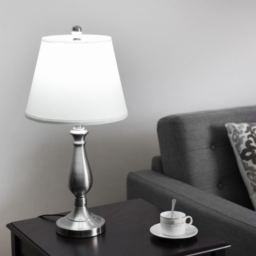Brushed nickel discount lamp set