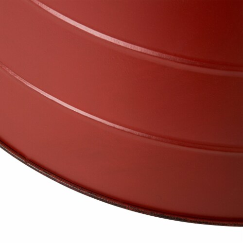 Glitzhome 22 Inch Diameter Painted Red Metal Tree Collar Perspective: left