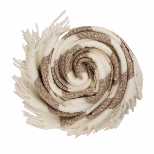 Glitzhome Jacquard Woven Caramel Striped Throw Perspective: left
