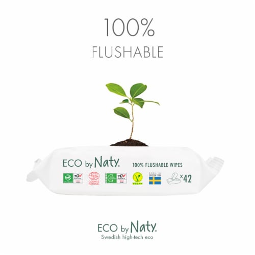 Eco by Naty Flushable Unscented Baby Wipes 504 Count Perspective: left