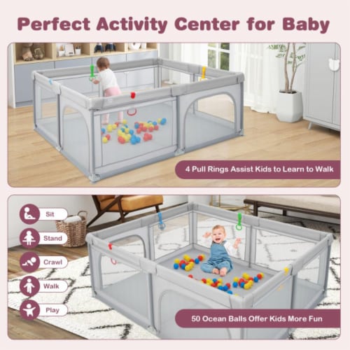 TDGBIH 4 PCS Baby Pull Up Rings Robust Baby Pull Rings Crib Pull Rings Playpen Pull Up Rings Kids Walking Training Tool For Baby Kids