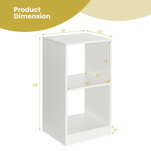 Hivvago 2 Pieces 2-tier Bookcase Set with Anti-toppling Device Perspective: left
