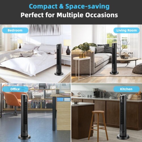 Costway 40 Inch Oscillating Tower Fan with 3 Wind Modes & 4 Wind Speeds Perspective: left