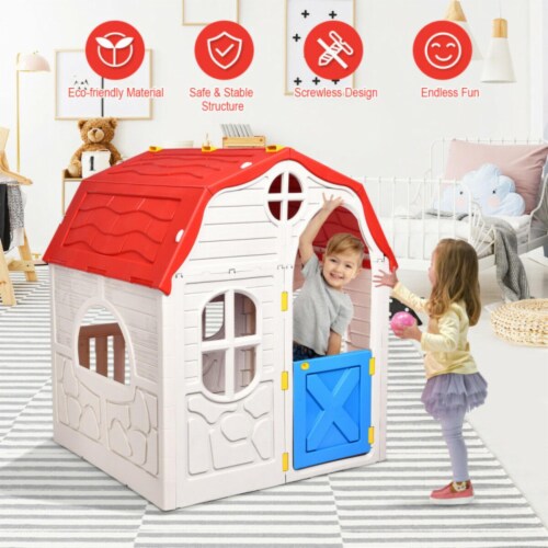 Hivvago Kids Cottage Playhouse Foldable Plastic Indoor Outdoor Toy 1 Smith s Food and Drug