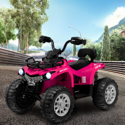 Hivvago 12V Kids Ride On ATV 4 Wheeler with MP3 and Headlights Pink 1 Fred Meyer