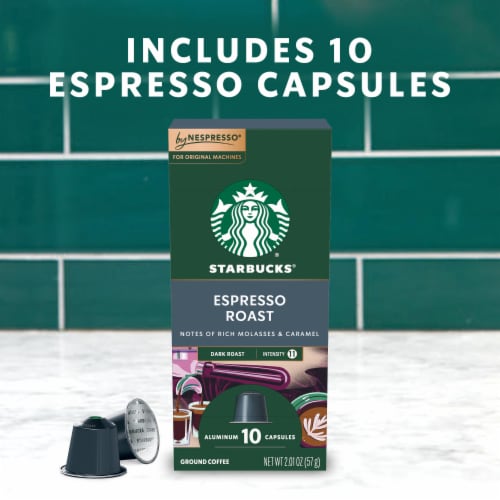 Starbucks by Nespresso Original Line Capsules — Espresso Dark Roast — 1 box  (10 pods) 