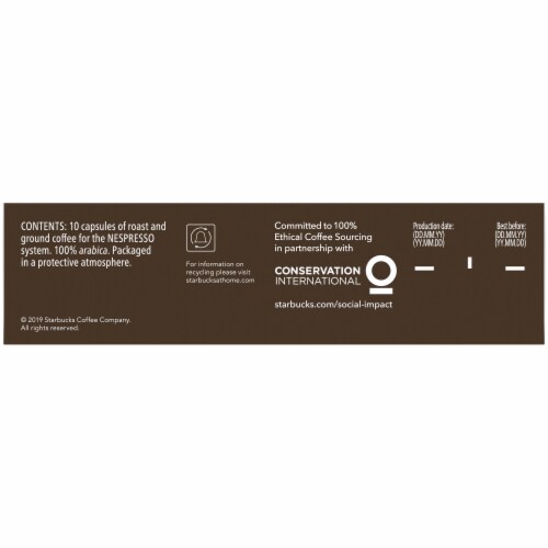 Starbucks Caffe Verona Dark Roast Coffee Capsules for Nespresso Original Machines Perspective: left