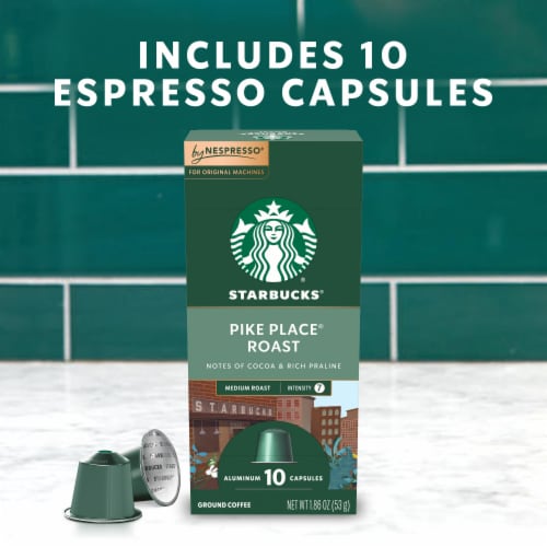 Starbucks Coffee Capsules for Nespresso Original Machines Pike Place Medium Roast Perspective: left