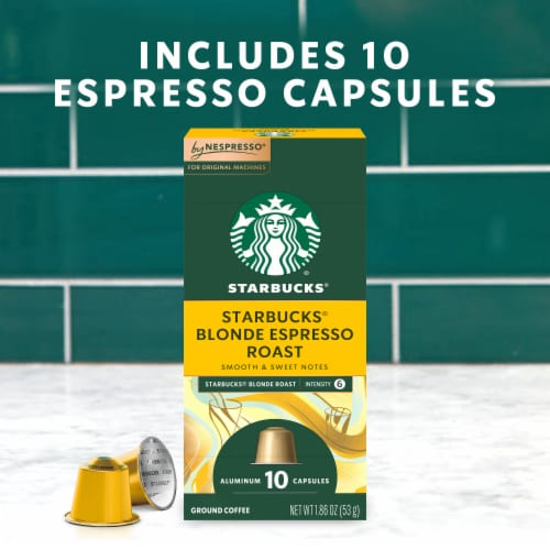 Starbucks by Nespresso Original Line Capsules, Blonde Roast Espresso Perspective: left
