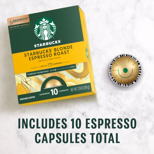 Starbucks by Nespresso Coffee Pods for Nespresso Vertuo Line Machines Espresso Blonde Roast Perspective: left