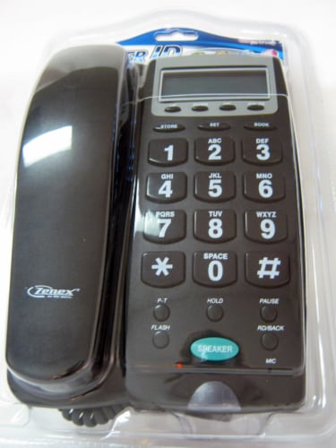 Large Number Phone Speaker Telephone Line Big Button Caller ID Display Office ! Perspective: left