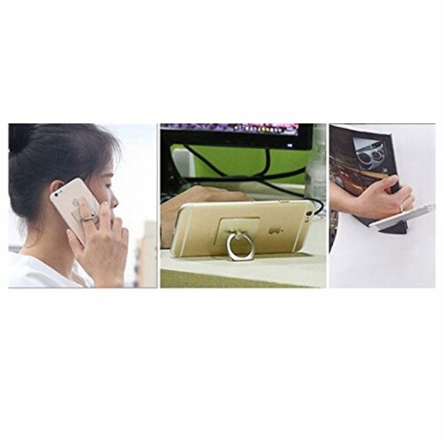 4 X Cell Phone Stand Finger Ring Mount Portable Collapsible Desk Folding Holder Perspective: left