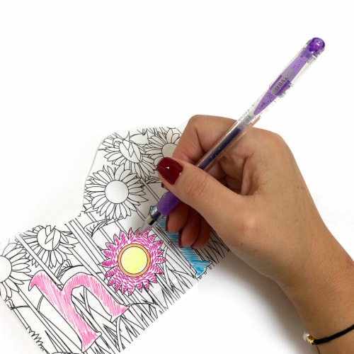 Glitter Gel Pens, Glitter Pen with Case for Adults Coloring Books