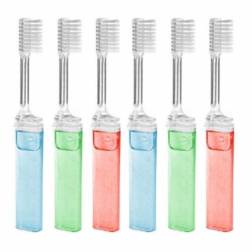 6 Pc Portable Toothbrush Holiday Compact Travel Brush Soft Bristles Oral Care Perspective: left