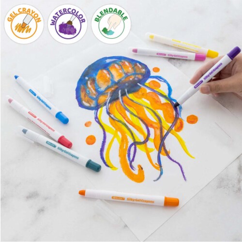 Easy To Hold Silky Large Crayons, 12 Colors Non Toxic