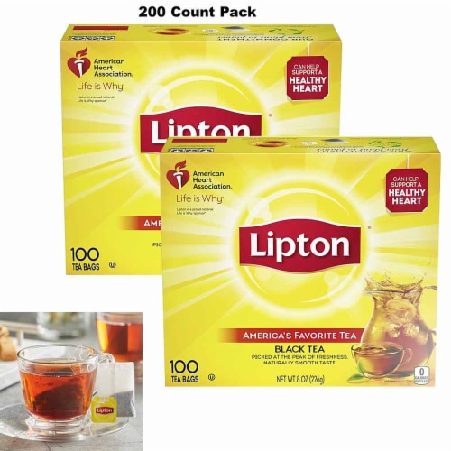 SALE 2x1 200 Tea Bags Lipton Yellow Label Tea International Blend Black EXP05/23 Perspective: left
