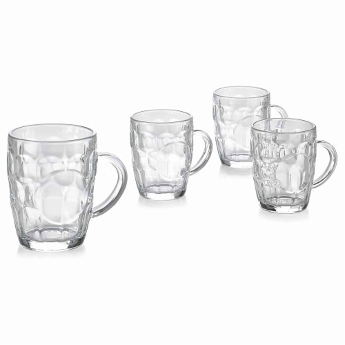 6 Pc Beer Glasses Glass Mug Pilsner Drink Cups Clear Coffee Tea Hot Cold 8.6Oz Perspective: left
