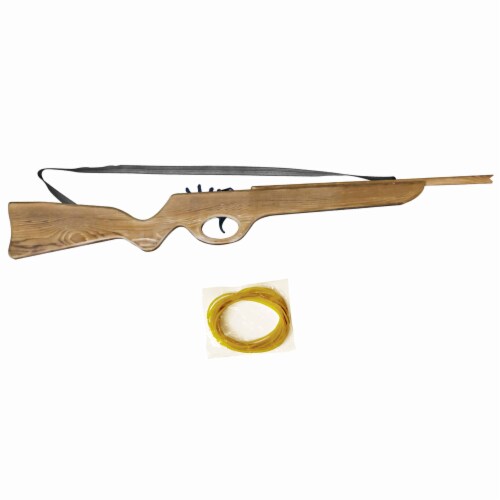 1 Wooden Large 26 Rifle Gun Shotgun Elastic Rubber Band Shooter Toy Military Perspective: left