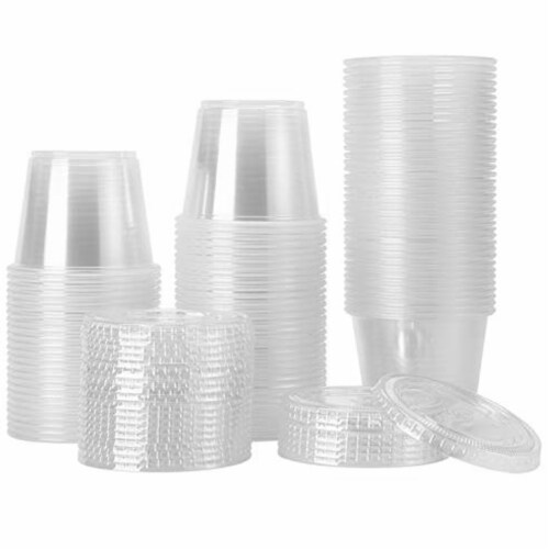 64 Ct Disposable Plastic Mini Cups Lids 2.5oz Condiments Sauce Dressing  Portion, 1 - Harris Teeter