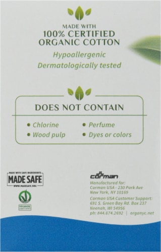 Organyc Moderate Flow Cotton Pads Perspective: left