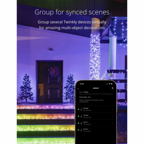 Twinkly Cluster App-Controlled Smart LED Christmas Lights 400 Multicolor RGB Perspective: left