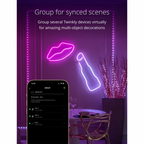 Twinkly Flex App-Controlled Flexible Light Tube RGB (16 Million Colors) 6.5 feet Perspective: left