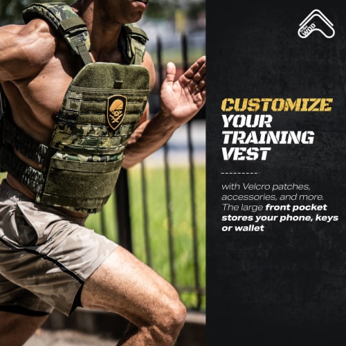 TRIBE WOD Adjustable Weighted Vest CAMO MANGROVE - Men & Women Workout,  12.8 H 9.65 L 1.42 W - Gerbes Super Markets