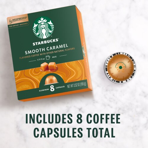 Starbucks by Nespresso Coffee Pods for Nespresso Vertuo Line Machines Caramel Flavored Roast Perspective: left