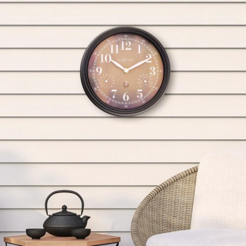 Jasmine 9.25 Wall Clock with Weather Station, Time, Temperature, and
