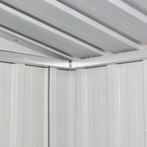 vidaXL Garden Shed Gray Metal 74.8 x48.8 x71.3 Perspective: left