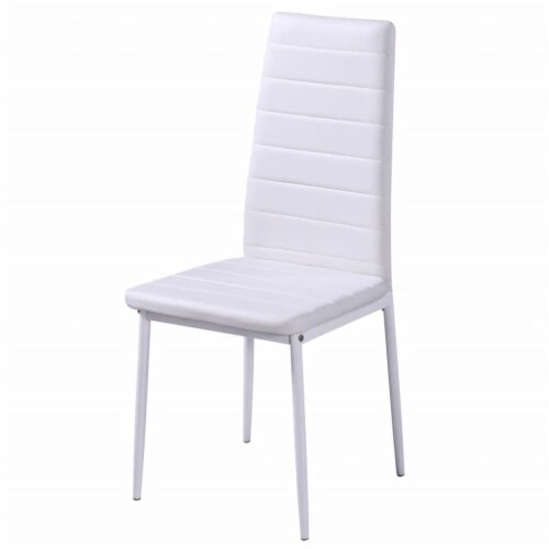 vidaXL Five Piece Dining Table and Chair Set Black and White Perspective: left