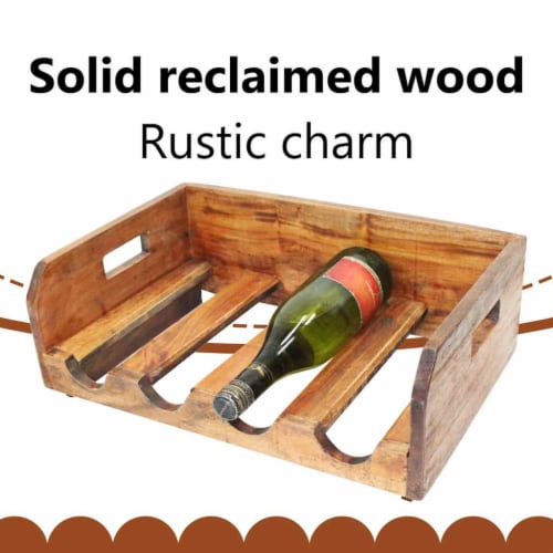 vidaXL Wine Racks 4 pcs for 16 Bottles Solid Reclaimed Wood Perspective: left
