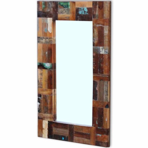 vidaXL Mirror Solid Reclaimed Wood 31.5 x19.7 Perspective: left