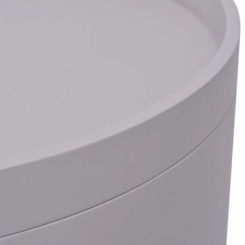 vidaXL Side Table with Serving Tray Round 15.6 x17.5 Gray Perspective: left