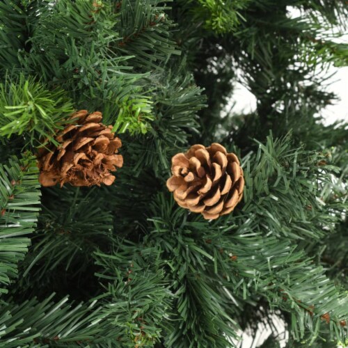 vidaXL Artificial Christmas Tree with Pine Cones Green 5 ft Perspective: left