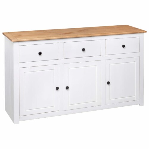 vidaXL Sideboard White 53.1 x15.7 x31.5 Solid Pinewood Panama