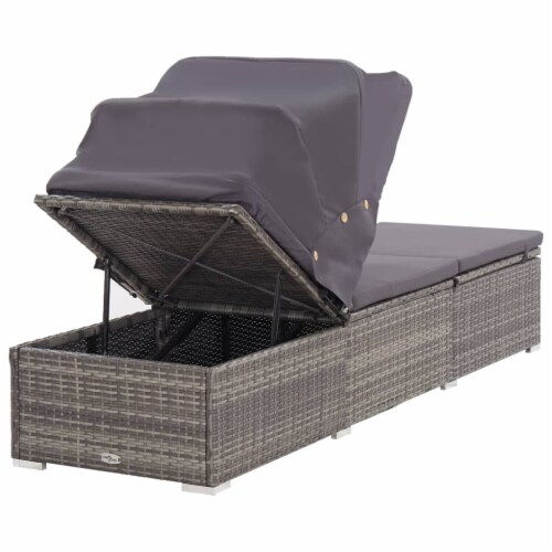 Gray rattan on sale sun loungers