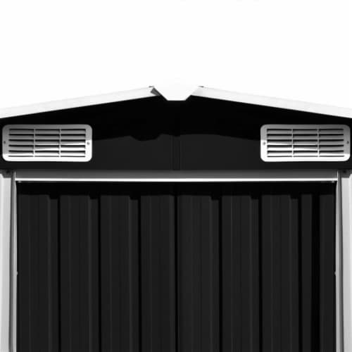vidaXL Garden Shed Anthracite 101.2 x389.8 x71.3  Galvanized steel Perspective: left