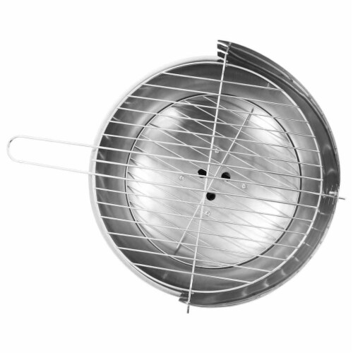 vidaXL Pedestal Charcoal BBQ Grill Stainless Steel Perspective: left
