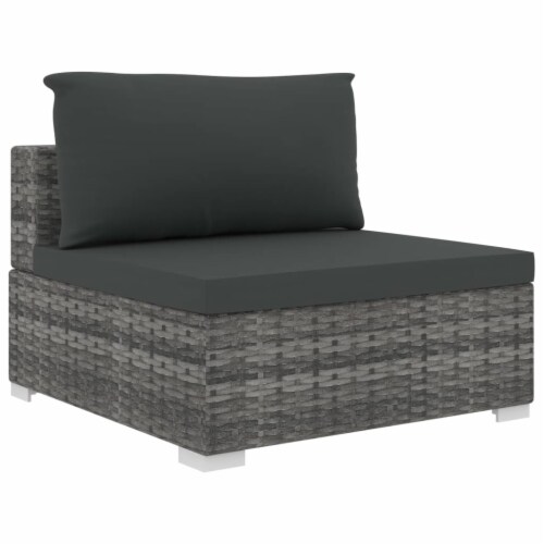 Vidaxl 5 piece garden lounge set with cushions poly rattan black clearance