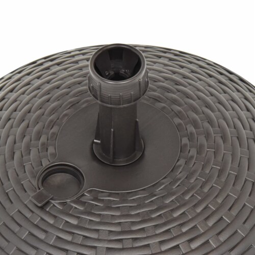 vidaXL Umbrella Base Sand/Water Filled 5.3 gal Brown Plastic Rattan Perspective: left