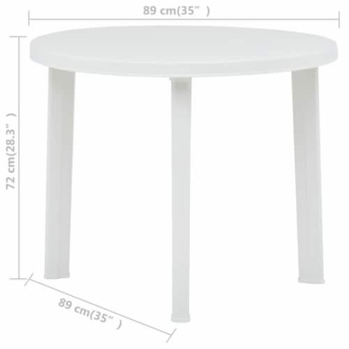 vidaXL Patio Table White 35 Plastic Perspective: left