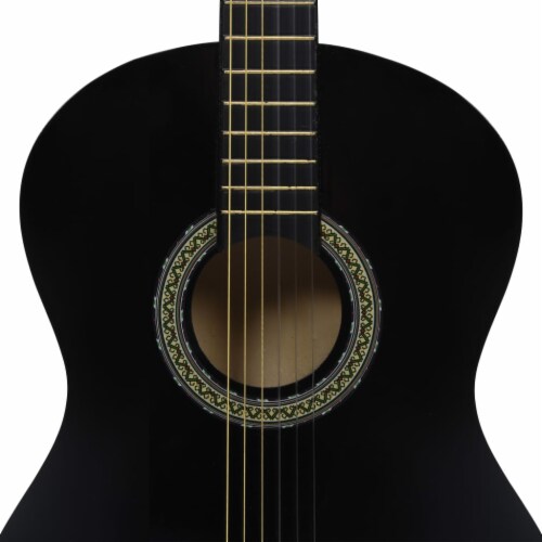 vidaXL Classical Guitar for Beginner Black 4/4 39  Basswood Perspective: left
