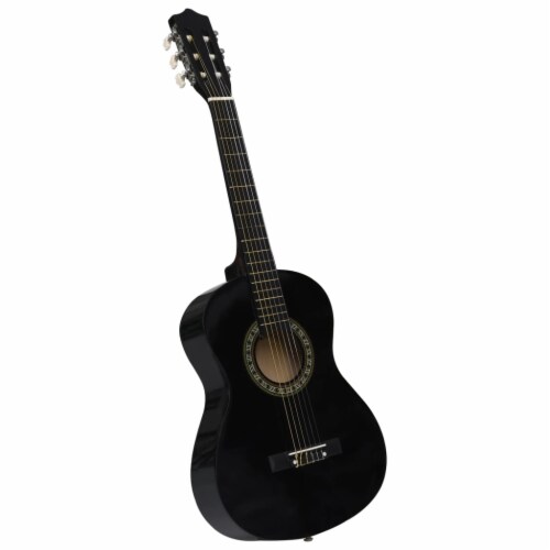 vidaXL 8 Piece Classical Guitar Beginner Set Black 1/2 34 Perspective: left